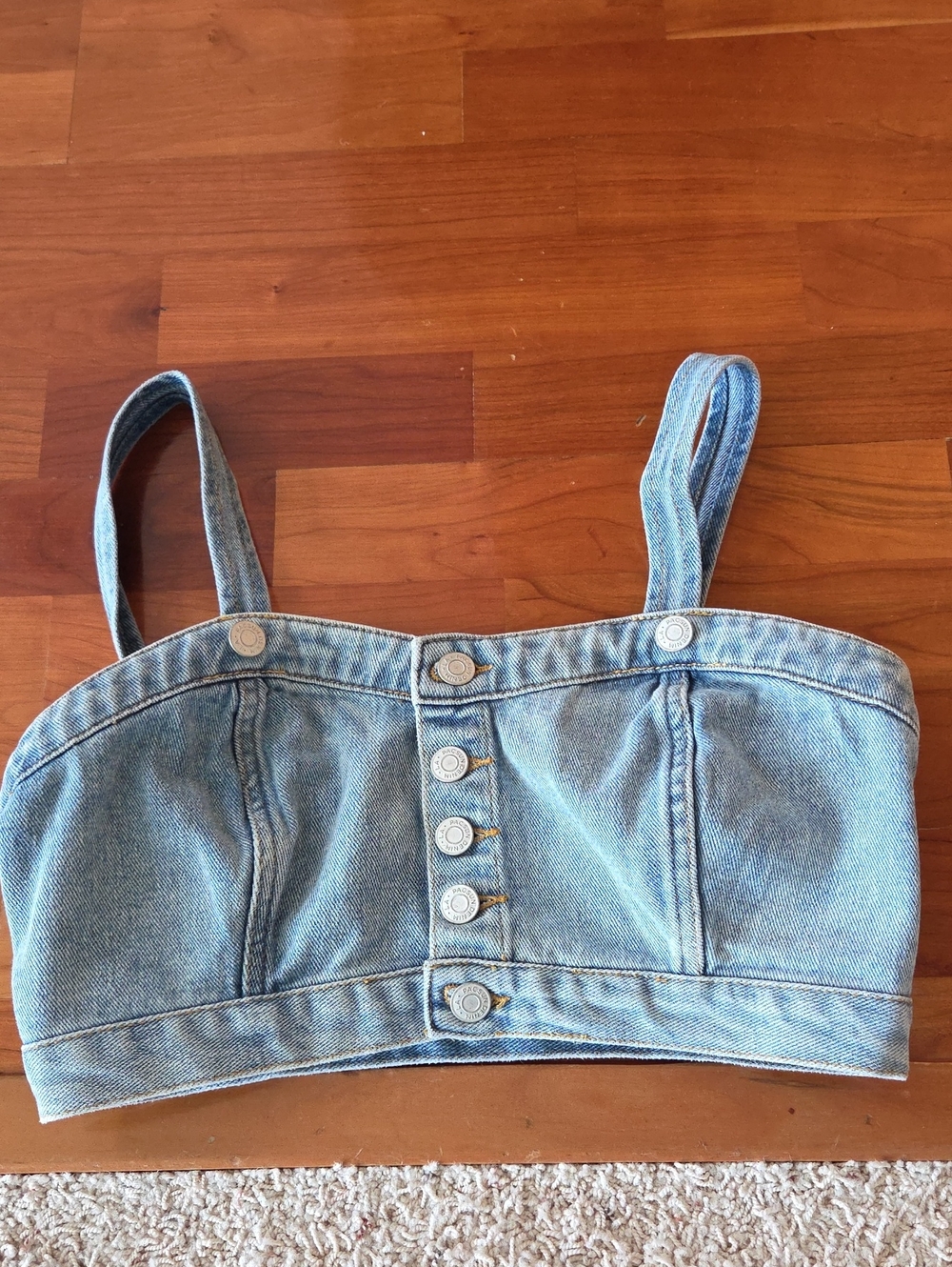 Pacsun Denim Button-Front Crop Top